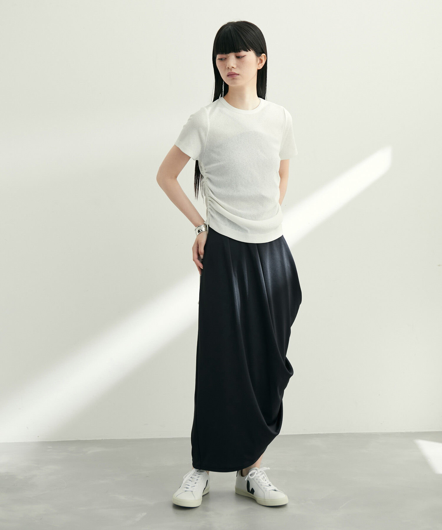 ADAM ET ROPE'「【サステナブル】スムースドレープスカート」|スカート|