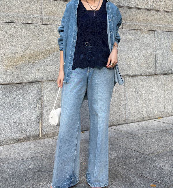  「刺繍前後2WAYレースタンク」|シャツ・ブラウス|