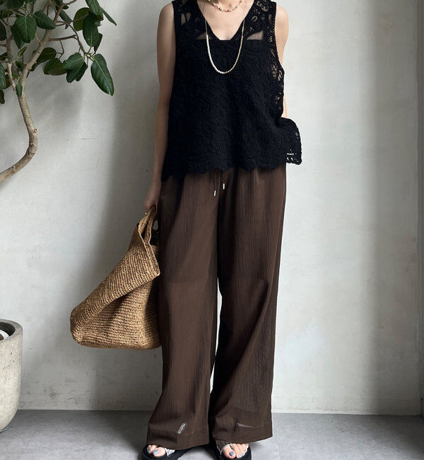  「刺繍前後2WAYレースタンク」|シャツ・ブラウス|