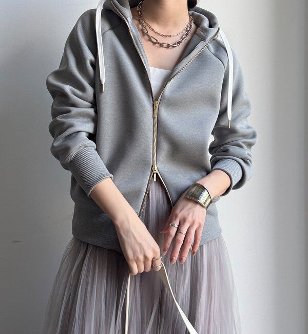  「プラムダンボールジップフーディー」|Tシャツ・カットソー|グレー