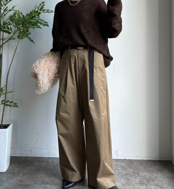  「ツイルワイドカーブパンツ」|チノ|