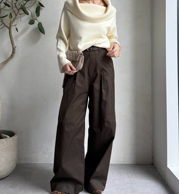  「ツイルワイドカーブパンツ」|チノ|