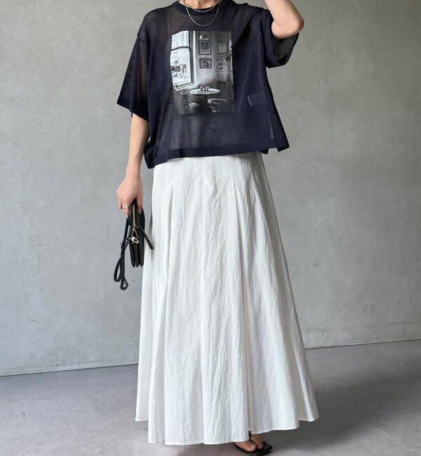  「【WEB限定】プリントシアーニットプルオーバー」|Tシャツ・カットソー|