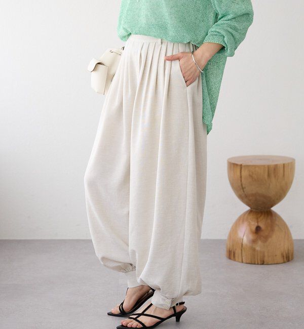  「予約【鮮度抜群/防シワ性/紫外線防止】リネンライクアラジンパンツ」|チノ|