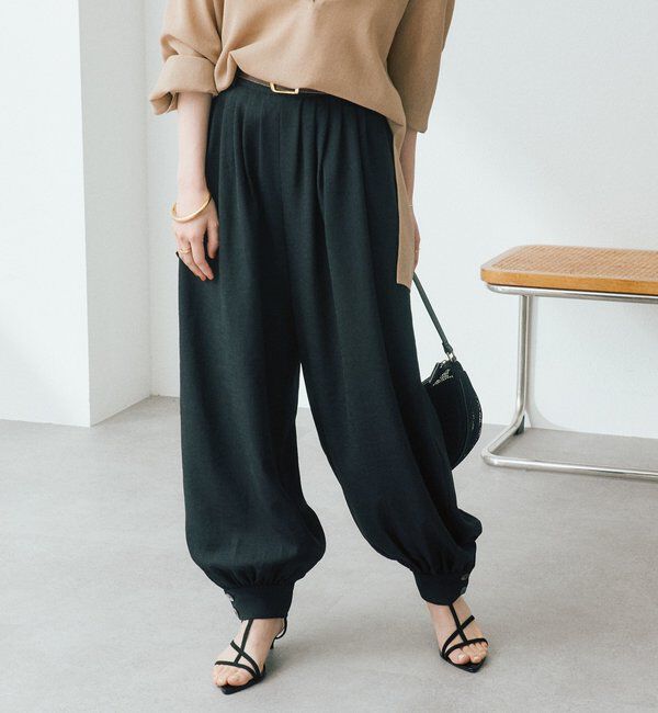  「予約【鮮度抜群/防シワ性/紫外線防止】リネンライクアラジンパンツ」|チノ|