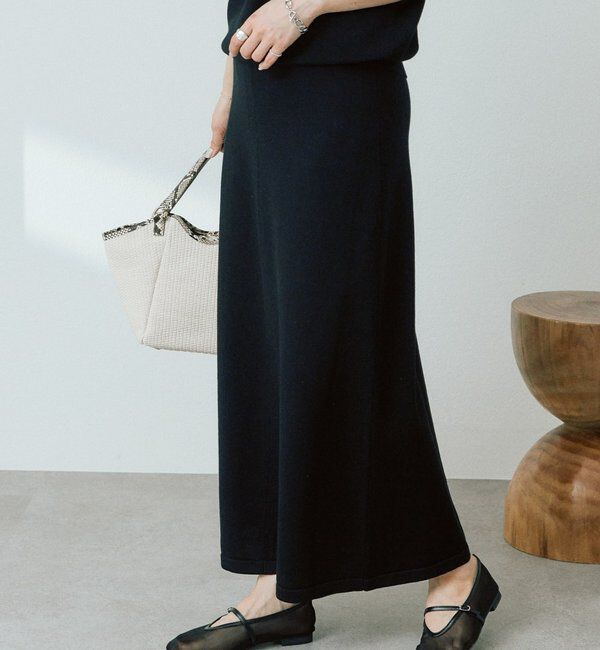  「【セットアップ可】ギマコットンセミマーメイドスカート」|スカート|ブラック
