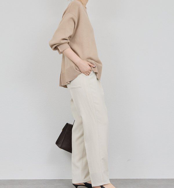  「【シワになりにくい】ジャージーテーパードパンツ」|チノ|