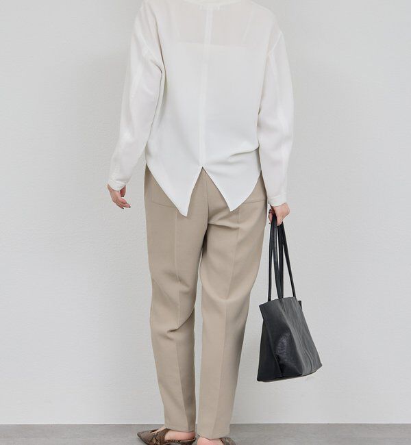  「【シワになりにくい】ジャージーテーパードパンツ」|チノ|