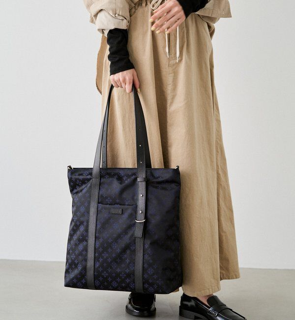  「アシンメトリーハンドルトートバッグ」|トートバッグ|ネイビー