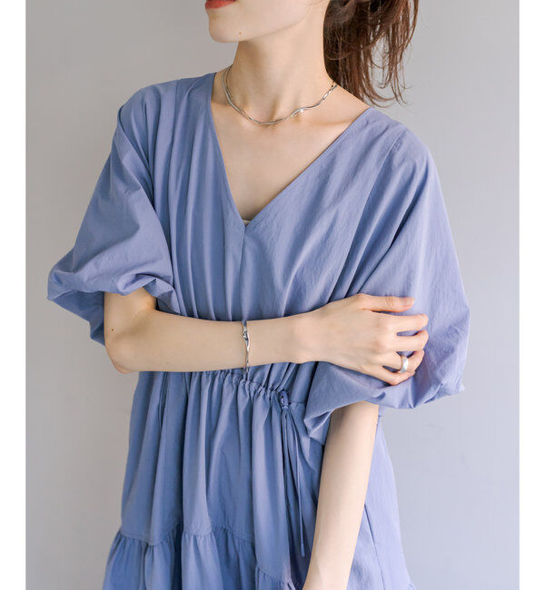  「【3サイズ展開】ドロストギャザーワンピース」|ワンピース|