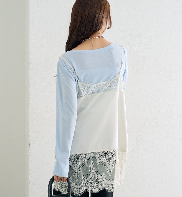  「レースサテンキャミソール」|シャツ・ブラウス|