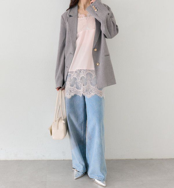  「レースサテンキャミソール」|シャツ・ブラウス|