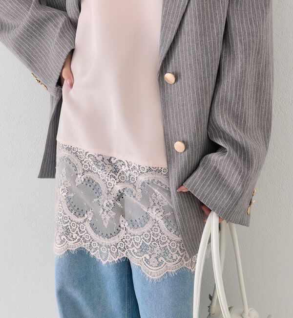  「レースサテンキャミソール」|シャツ・ブラウス|