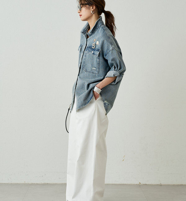  「ダメージデニムシャツ」|シャツ・ブラウス|