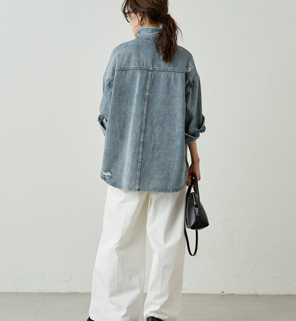  「ダメージデニムシャツ」|シャツ・ブラウス|
