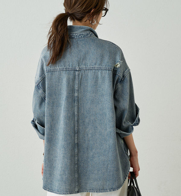  「ダメージデニムシャツ」|シャツ・ブラウス|