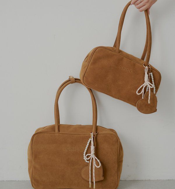  「【2サイズ展開】チャーム付きスクエアボストンバッグ【タブレット端末収納可能】」|ボストンバッグ|ブラウンその他3