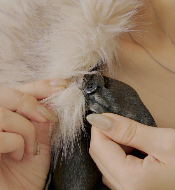  「【ファー取り外し可能】フェイクレザールーズジップブルゾン」|ブルゾン・スタジャン|