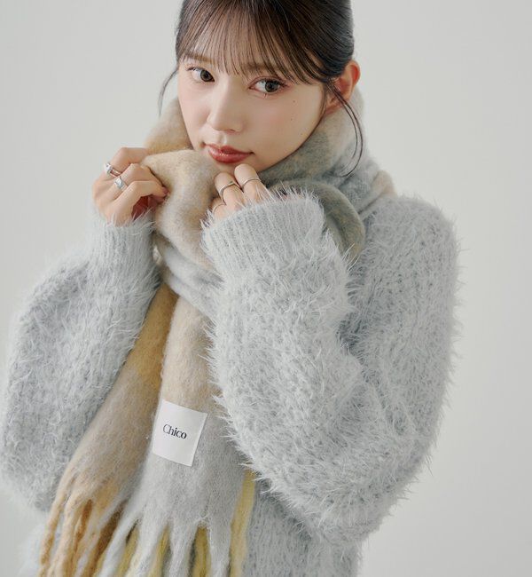  「タイ付きメランジルーズニット」|ニット・セーター|