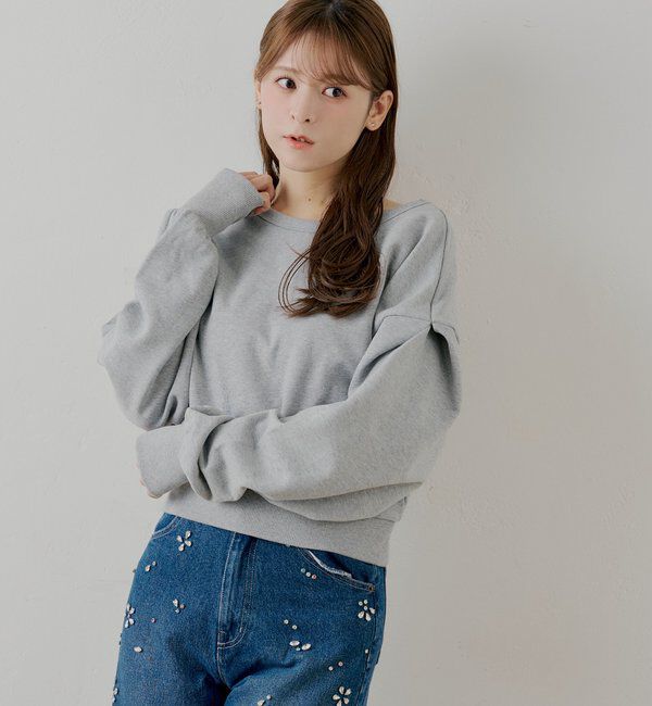  「【SALON by Chico/一部店舗限定】バックレースアップクルースウェット」|Tシャツ・カットソー|