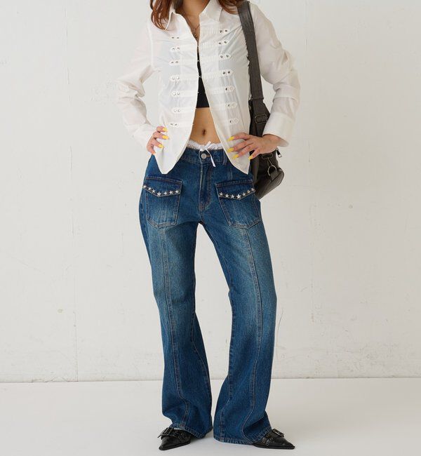  「スタースタッズフレアデニム」|デニム|
