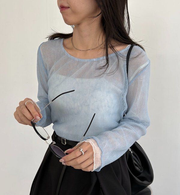  「【リバーシブル/前後2WAY】ワッシャーリバプルオーバー」|Tシャツ・カットソー|ブルー