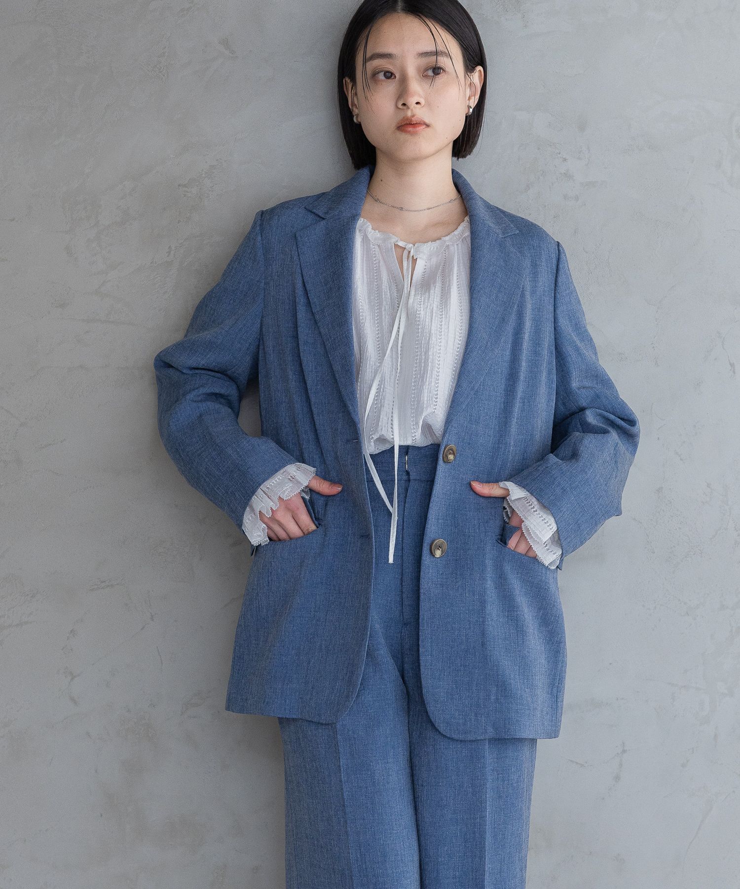A part by 「【多機能・Sサイズ展開】リネンライクシングルジャケット」|テーラードジャケット|