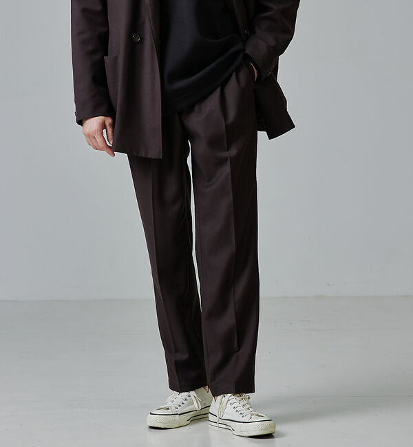 ABAHOUSE「【セットアップ対応】2タック ワイド トラウザーズ/スラックス」|その他|ダークブラウン
