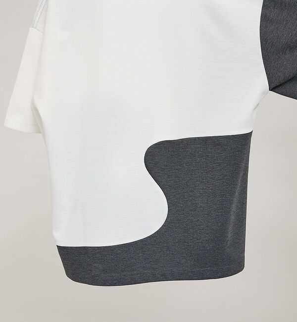 ABAHOUSE「【ウズマキ】アシンメトリー 配色 オーバーサイズ ポンチ Tシャツ」|Tシャツ・カットソー|