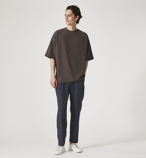 ABAHOUSE「【AH ABAHOUSE】カットジョーゼット ドロップショルダー モックネック」|Tシャツ・カットソー|