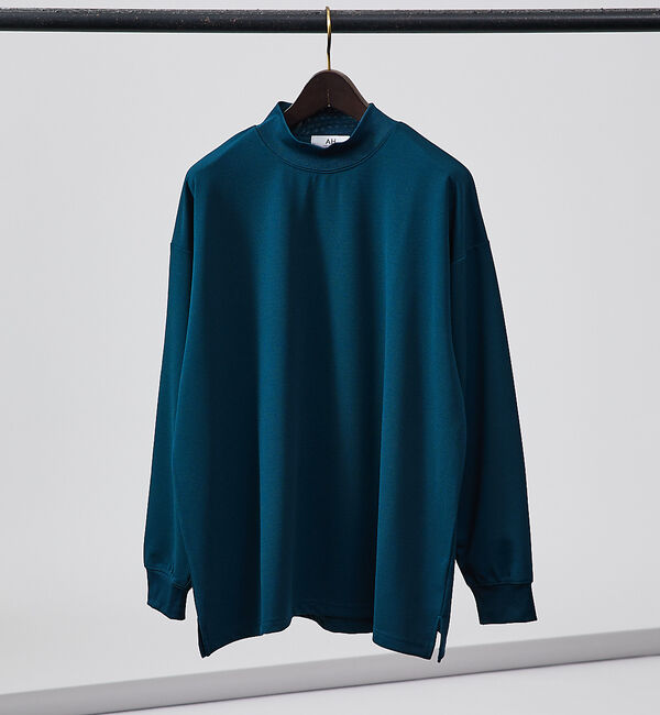 ABAHOUSE「【AH ABAHOUSE】ジョーゼット モックネック カットソー / 長袖Tシャ」|Tシャツ・カットソー|ダークグリーン