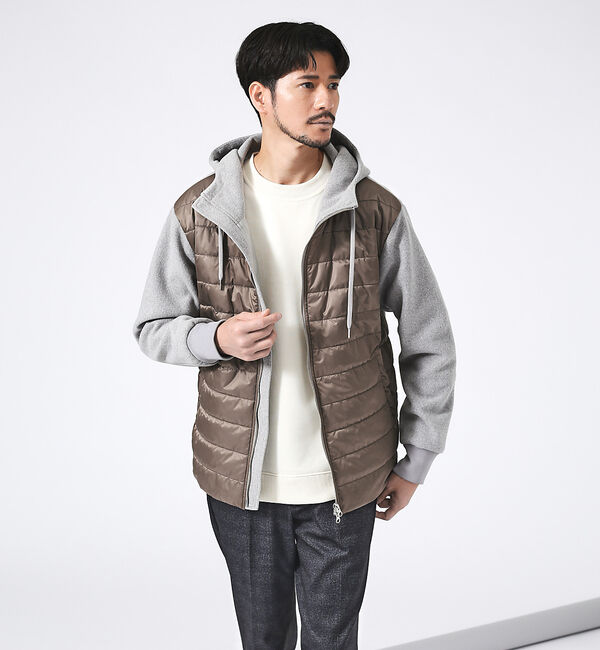 ABAHOUSE「【パデット&times;メルトン】スポーティー フード ブルゾン」|ブルゾン・スタジャン|