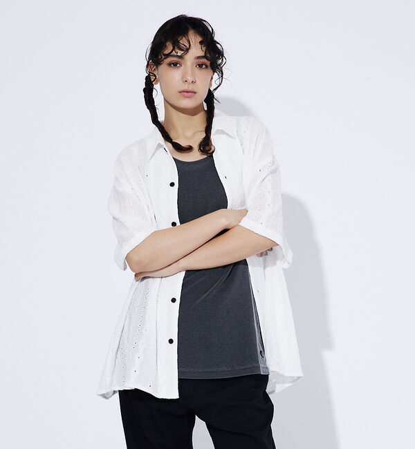ABAHOUSE「【Revo./レボ】Relax Fit /リラックスフィット /Sheer Ja」|シャツ・ブラウス|ホワイト