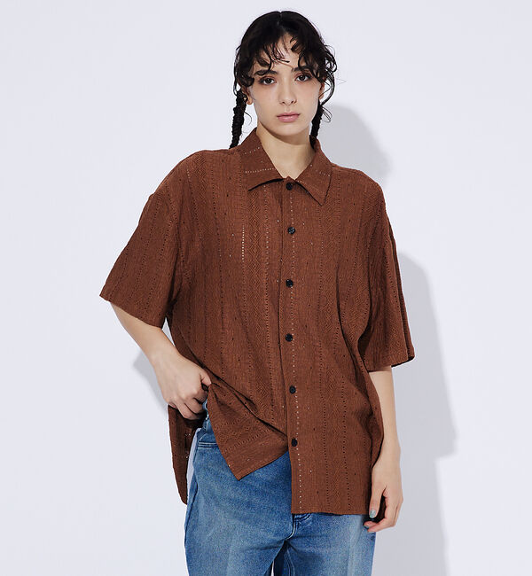 ABAHOUSE「【Revo./レボ】Relax Fit /リラックスフィット /Sheer Ja」|シャツ・ブラウス|ブラウン