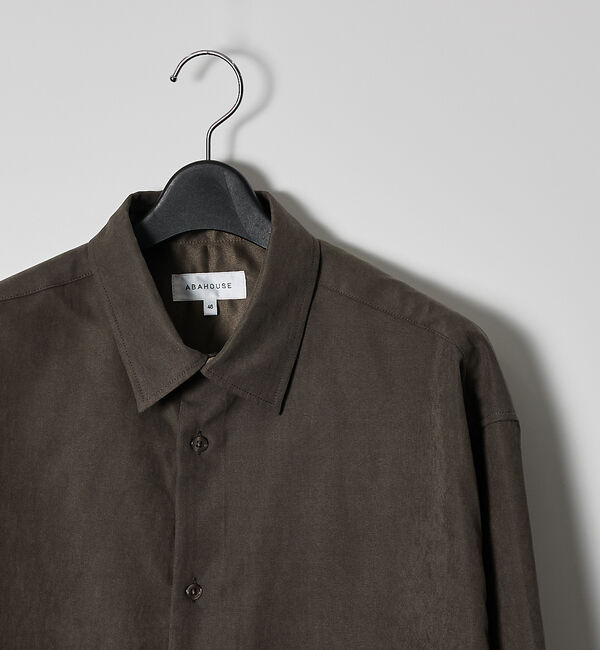 ABAHOUSE「スエードタッチ オーバーサイズ レギュラーカラーシャツ」|シャツ・ブラウス|