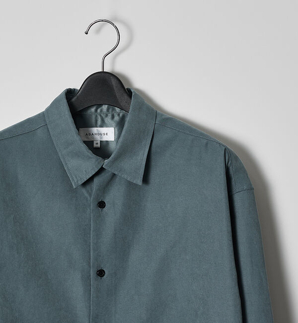 ABAHOUSE「スエードタッチ オーバーサイズ レギュラーカラーシャツ」|シャツ・ブラウス|