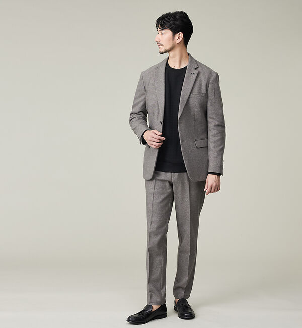 ABAHOUSE「【カシミヤブレンド】ウール ツイルスラックス / セットアップ対応」|スラックス|