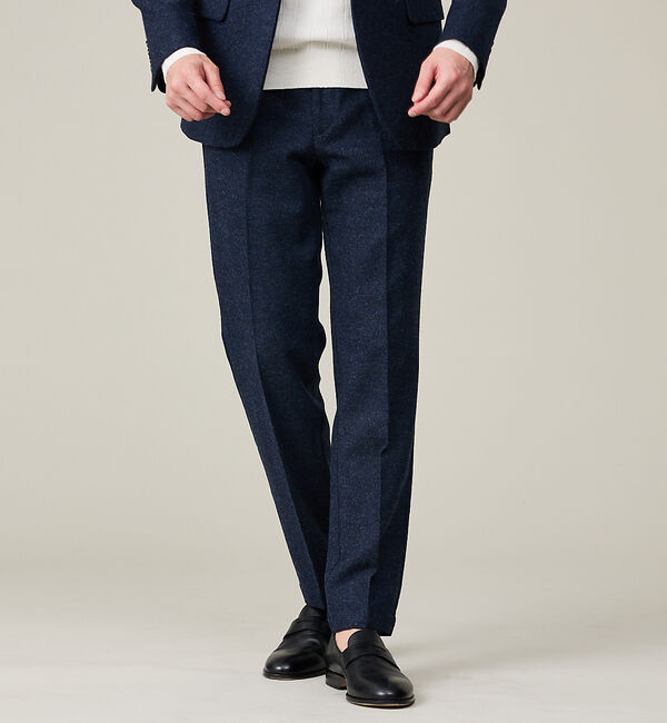 ABAHOUSE「【カシミヤブレンド】ウール ツイルスラックス / セットアップ対応」|スラックス|ネイビー