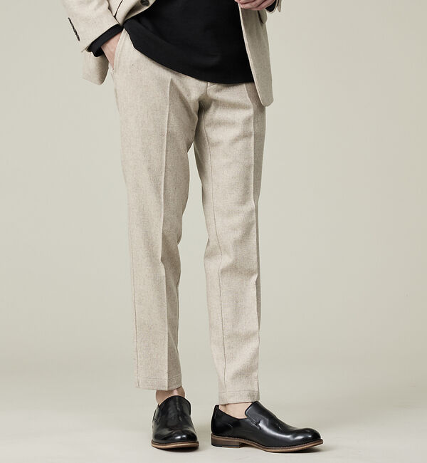 ABAHOUSE「【カシミヤブレンド】ウール ツイルスラックス / セットアップ対応」|スラックス|ライトベージュ