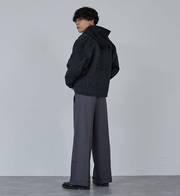 ABAHOUSE「【AH ABAHOUSE】クロップド ダブルジップアップ シャギーブルゾン」|ブルゾン・スタジャン|