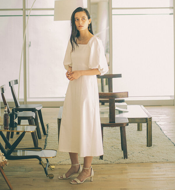 Rouge vif「ボリュームスリーブシェルタリングワンピース」|ワンピース|