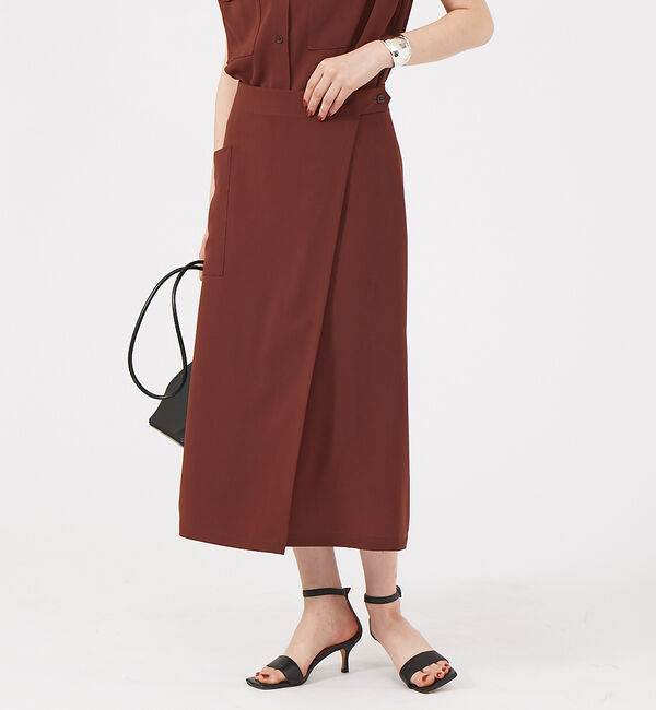 Rouge vif「【セットアップ対応】ラップスカート」|スカート|ブラウン