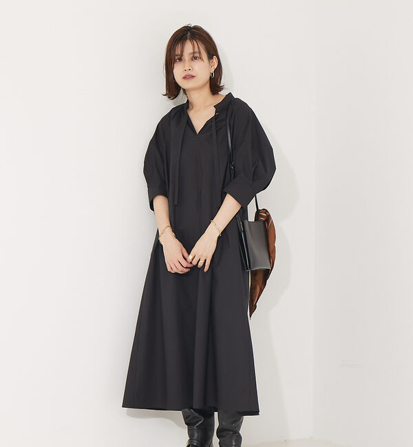 Rouge vif「2WAY襟タックワンピース」|ワンピース|ブラック