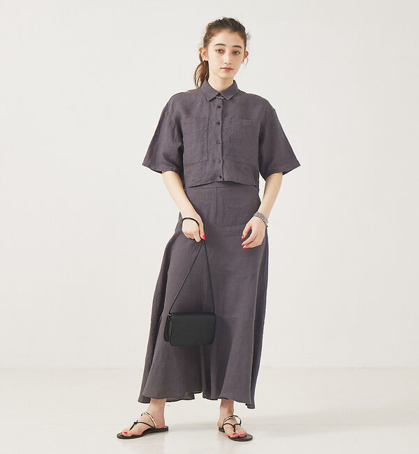 Rouge vif「【セットアップ対応】麻製品染マキシスカート」|スカート|