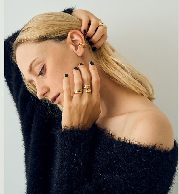 Rouge vif「【人気2025AW新色追加】【一部店舗限定】3wayルーズラメニット/オフショル」|ニット・セーター|ブラック