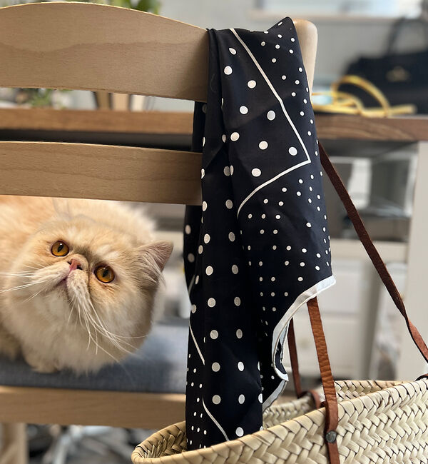 Rouge vif「【manipuri/マニプリ】ジオメドット　スカーフ　65&times;65」|バンダナ・スカーフ|ブラック