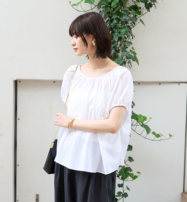 Rouge vif「コットンギャザーパフブラウス」|シャツ・ブラウス|