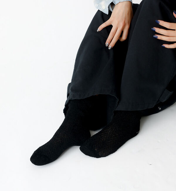 Rouge vif「【YUQRI/ユクリ】Fluffyherringbone/靴下/フェミニン/ロマ」|ソックス|