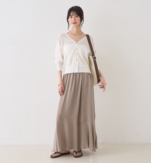 Rouge vif「ネックスリットVネックシアーカーディガン/ニット」|カーディガン|