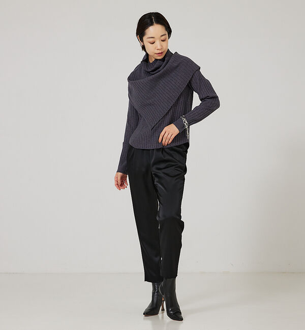 qualite「【23AW】アシメスヌードリブニット」|ニット・セーター|